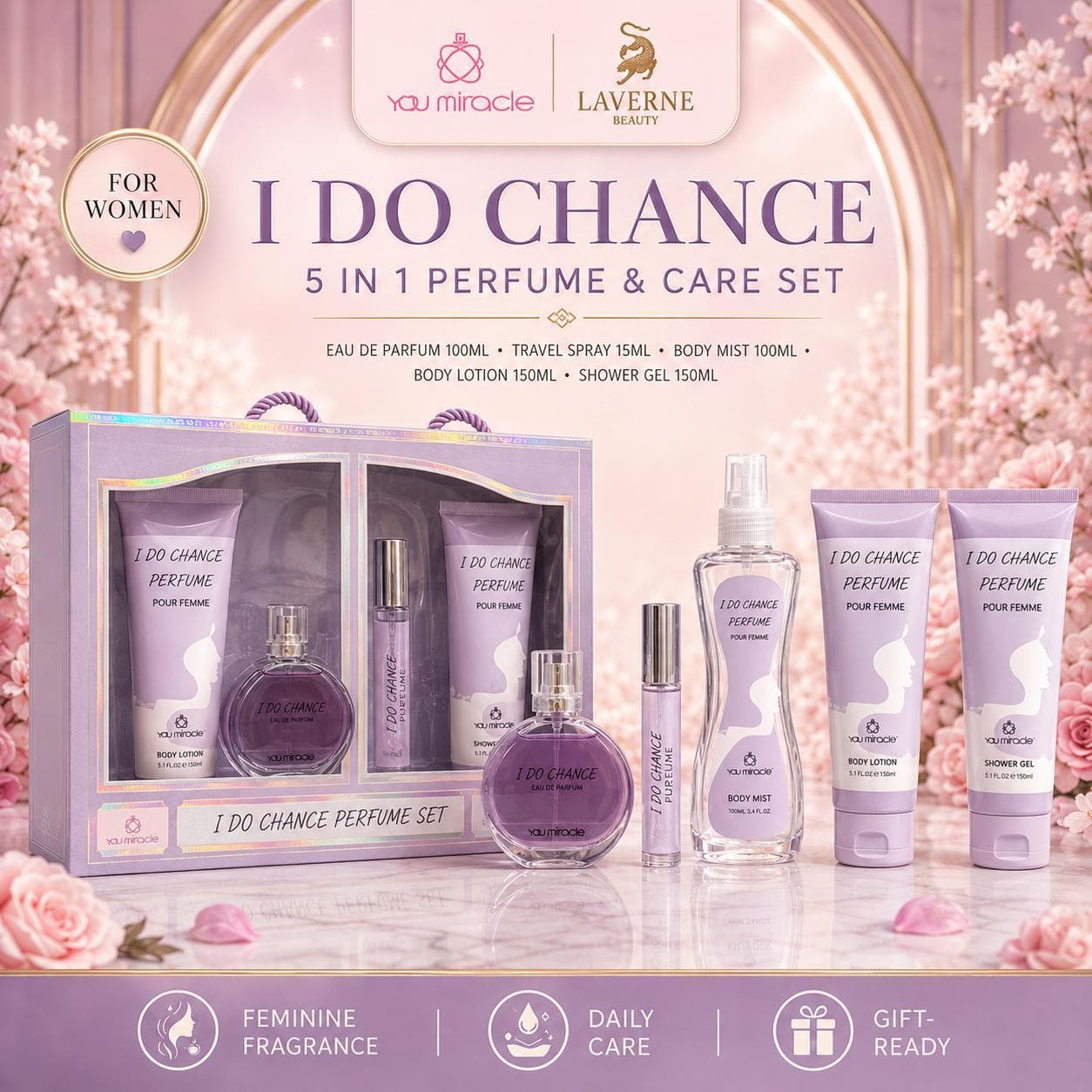 YOU MIRACLE YM7870 Fragrance gift set — lilac box